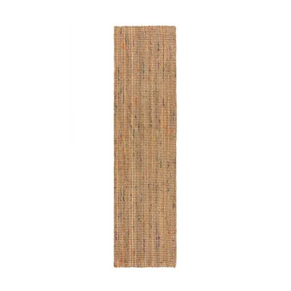 Natúr színű kézi szövésű juta futószőnyeg 60x230 cm Jute Boucle Multi – Flair Rugs