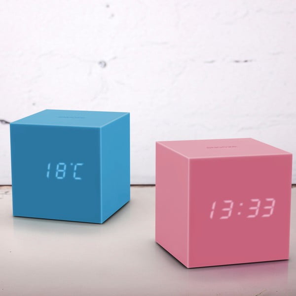 Gravitry Cube rózsaszín ébresztőóra LED kijelzővel - Gingko-image-1