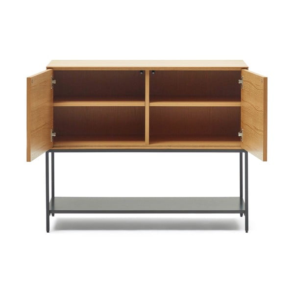 Natúr színű alacsony komód tölgyfa dekorral 97,5x80 cm Vedrana – Kave Home-image-2