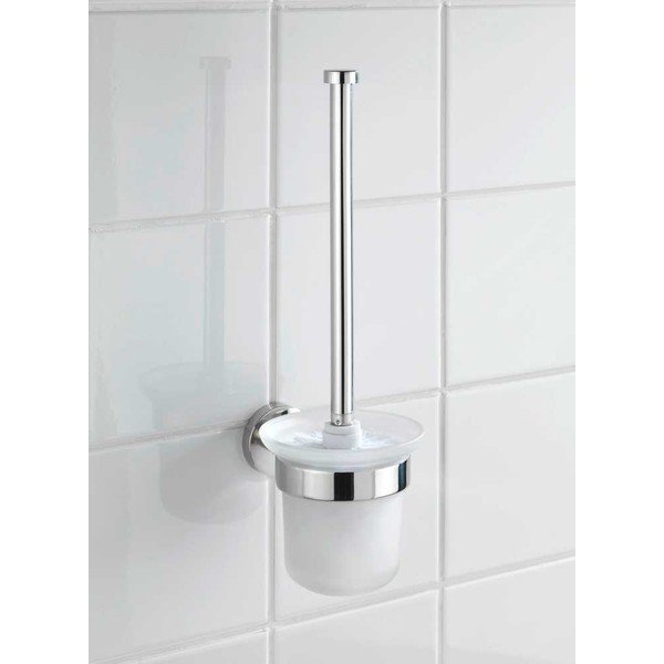 Fényes ezüstszínű fali üveg WC-kefe Bosio – Wenko-image-1