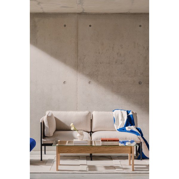 Natúr színű dohányzóasztal üveg asztallappal 86x132 cm Naiko – noo.ma-image-4