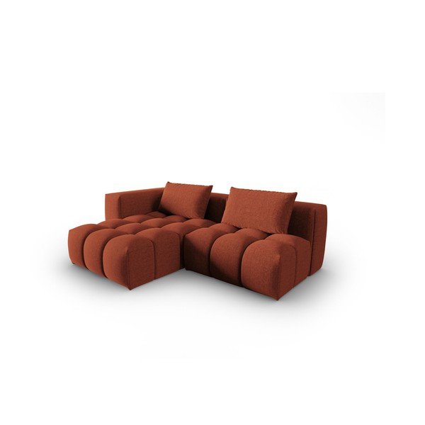 Terrakotta színű sarokkanapé (bal oldali-heverő résszel) Verona – Cosmopolitan Design