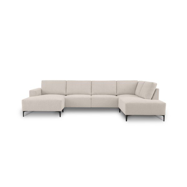 Bézs zsenília sarokkanapé (jobb oldali-U alakú) Fabian – Scandic