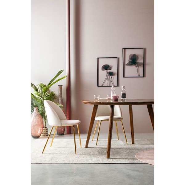 Mangófa kerek étkezőasztal ø 120 cm Sylvester – Bizzotto-image-3
