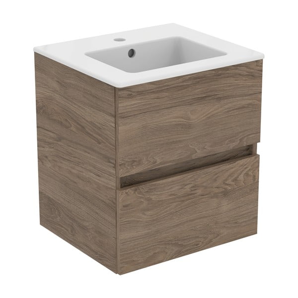 Natúr színű fali mosdó alatti szekrény diófa dekorral 50x55 cm Eurovit+ – Ideal Standard-image-2