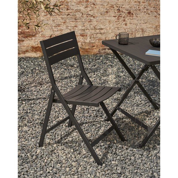 Fekete fém kerti szék Torreta – Kave Home-image-1