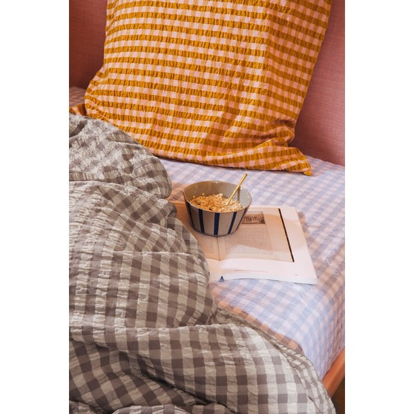 Szürke-bézs kétszemélyes-hosszabbított krepp ágyneműhuzat 200x220 cm Bæk&Bølge – JUNA-image-4