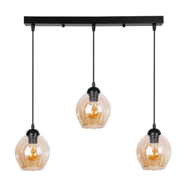 Fekete függőlámpa üveg búrával 14x70 cm Aspa – Candellux Lighting-image-3