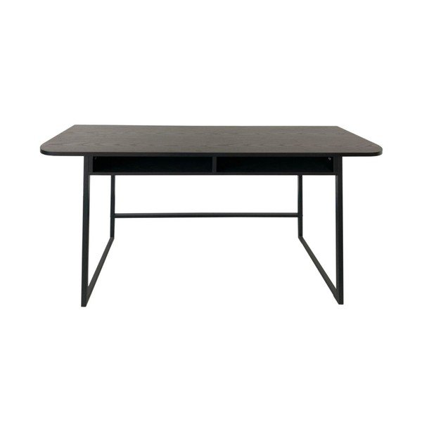 Fekete konzolasztal kőrisfa dekorral 40x140 cm Darlington – Actona