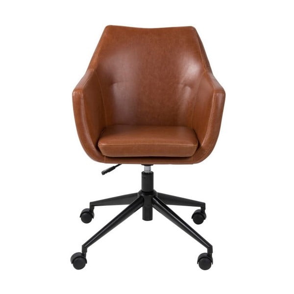 Nora barna gurulós műbőr irodai szék - Actona-image-1