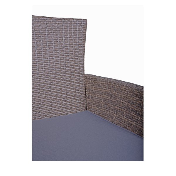 Sötétbarna műrattan kétszemélyes kerti étkezőgarnitúra Dakota – Garden Pleasure-image-3