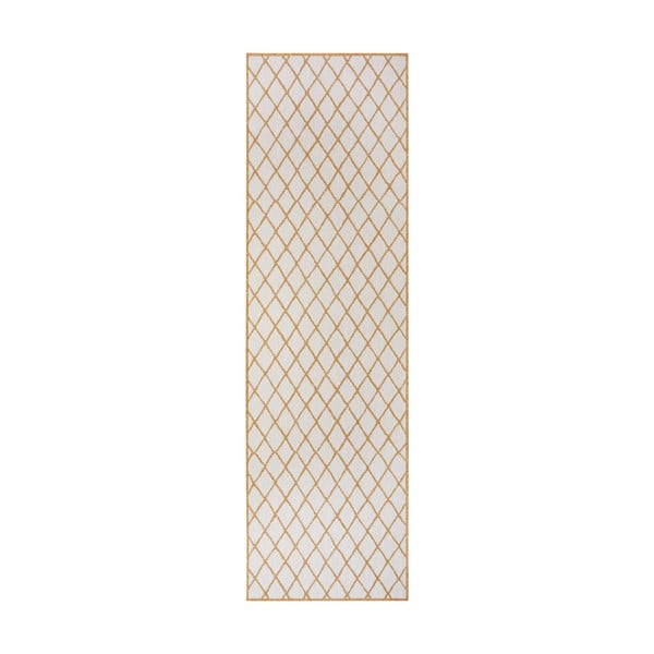 Okkersárga-fehér kültéri szőnyeg 80x250 cm Malaga – NORTHRUGS