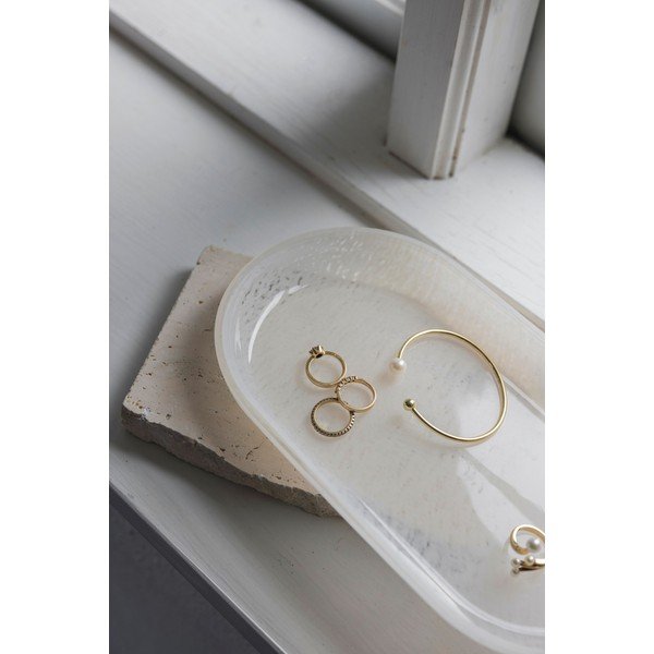 Üveg dekoratív tálca 14x25,5 cm Opal – Mette Ditmer Denmark-image-3