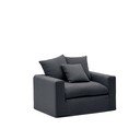 Antracitszürke len fotel Nora – Kave Home