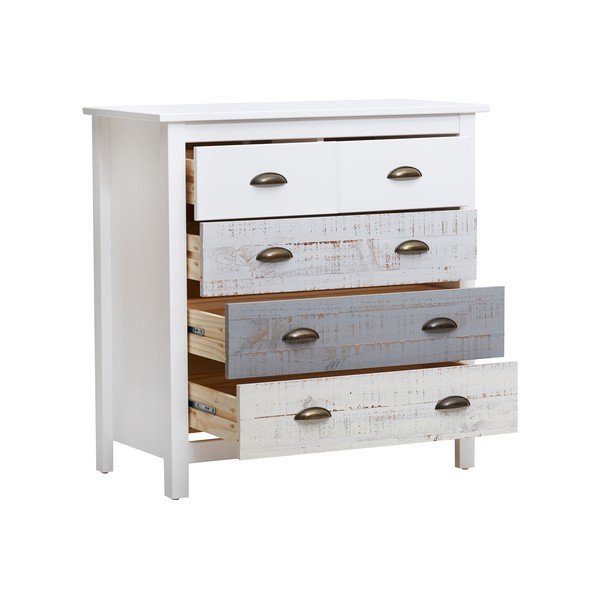 Romantica fehér-szürke 4 fiókos komód, 79 x 80 cm - Marckeric-image-4