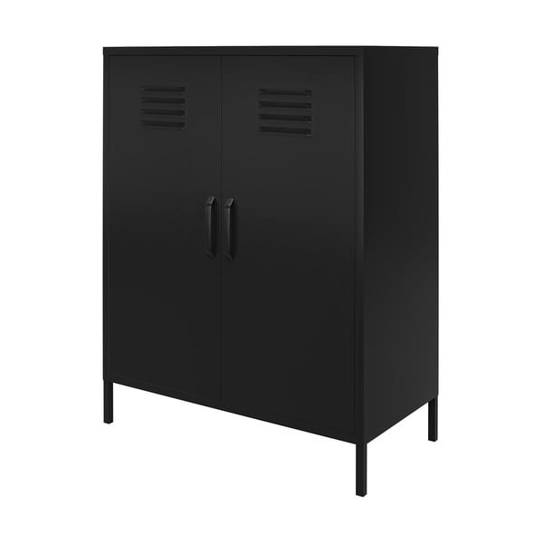 Fekete fém szekrény 40x102x80 cm Mission District – Støraa-image-3