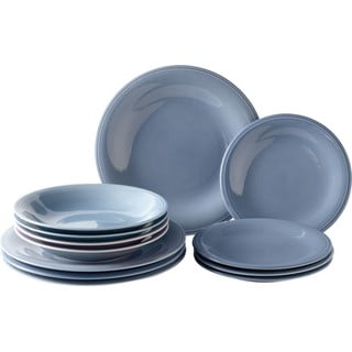 Like Color Loop 12 db-os kék porcelán tányér készlet - Villeroy & Boch