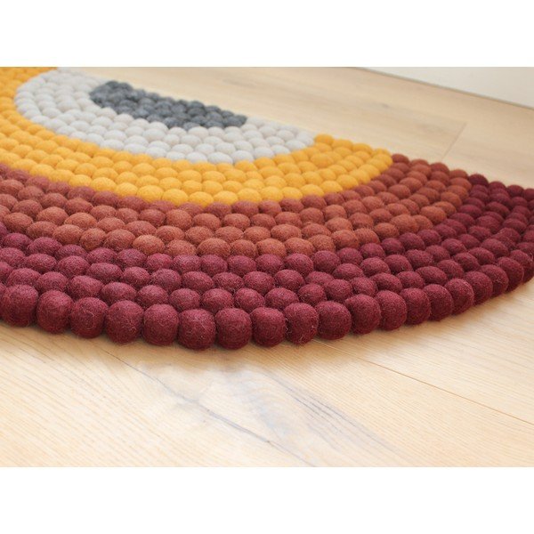 Ball Rugs Rainbow Red golyós, gyapjú gyerekszőnyeg - Wooldot-image-1
