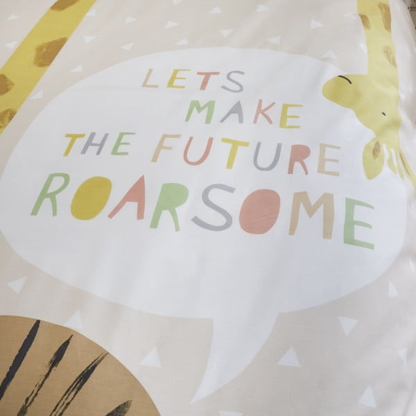 Világosbarna egyszemélyes gyerek ágyneműhuzat 135x200 cm Roarsome Animals – Catherine Lansfield-image-3