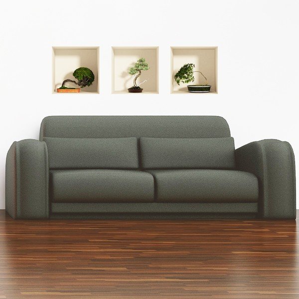 Bonsais 3 db-os 3D hatású falmatrica szett - Ambiance-image-2