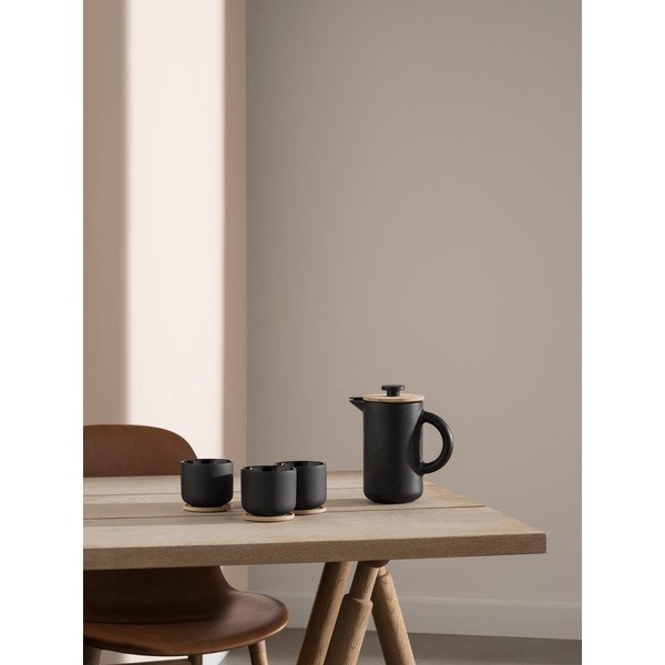 Fekete kőedény csésze cappucinóhoz 200 ml Theo – Stelton-image-3
