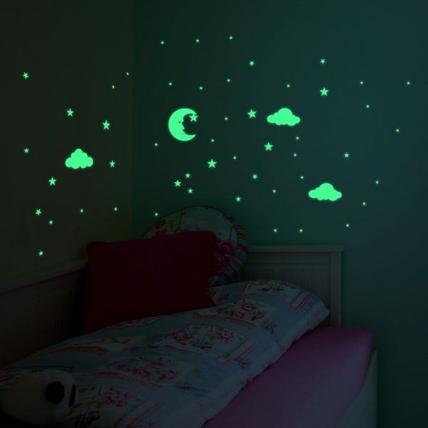 Moon and Clouds sötétben világító falmatrica - Ambiance-image-3