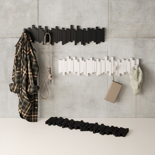 Fekete műanyag fali fogas 72 cm Sticks – Umbra-image-3