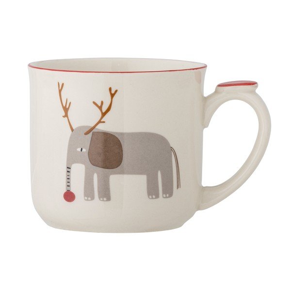 Krémszínű agyagkerámia bögre karácsonyi mintával, szűrővel 300 ml Valentin – Bloomingville-image-3