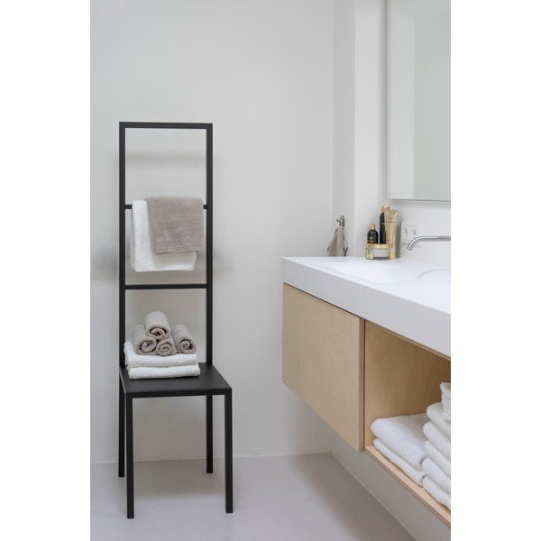 Fekete acél törölközőtartó állvány Dressbuddy – Spinder Design-image-3