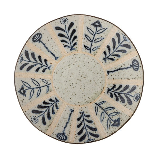 Világoskék-krémszínű agyagkerámia tányér ø 21 cm Leonie – Bloomingville-image-4