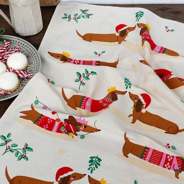 Pamut konyharuha 70x50 cm Festive Sausage Dog – Rex London-image-1