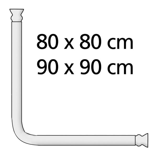 Fehér univerzális sarok zuhanyfüggönyrúd, ø 2,8 cm - Wenko-image-2