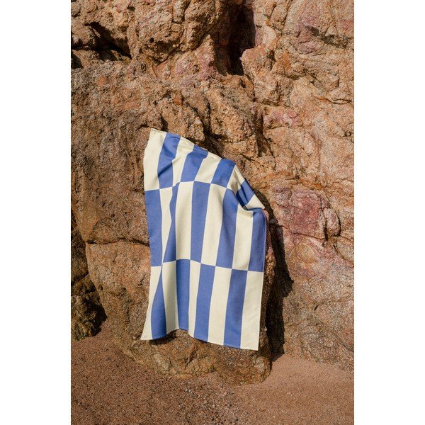 Világossárga-kék pamut strandtörölköző 100x160 cm Su – noo.ma-image-2