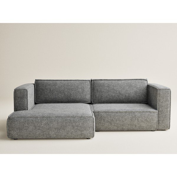 Szürke zsenília kinyitható-tárolóhelyes sarokkanapé (bal oldali-heverő résszel) Velto – Maison de Rêve-image-2