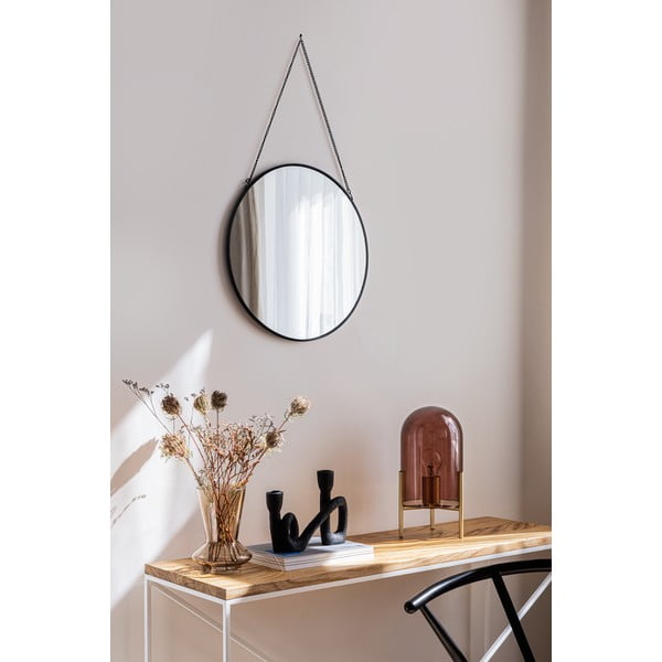 Fekete fali tükör ø 40 cm Moira - Bonami Essentials-image-1