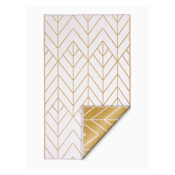 Sydney bézs-sárga kétoldalas kültéri szőnyeg újrahasznosított műanyagból, 90 x 150 cm - Fab Hab-image-2