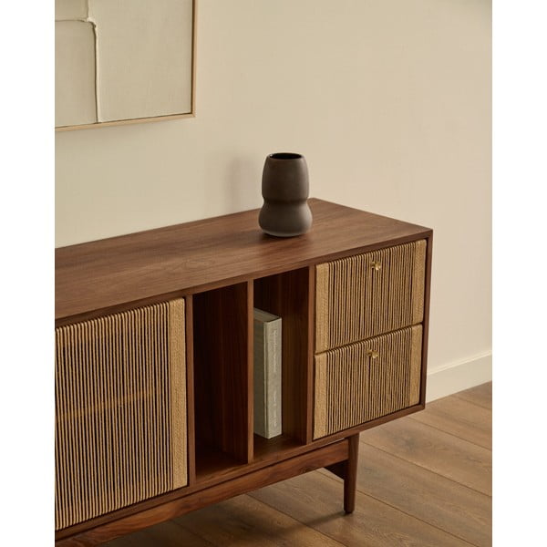 Barna alacsony komód diófa dekorral 180x73 cm Elan – Kave Home-image-4