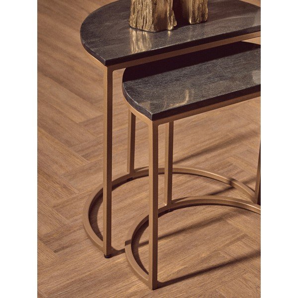Tárolóasztal szett 2 db-os márvány asztallappal 28x45 cm Varana – Premier Housewares-image-3