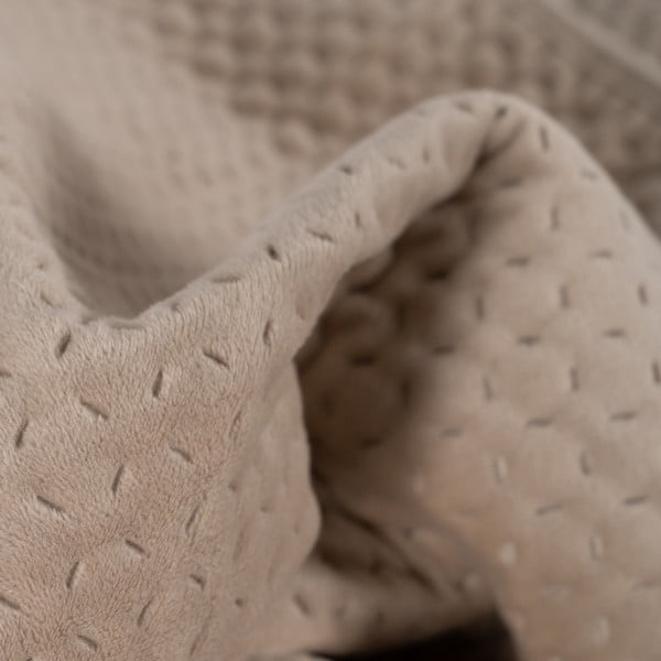 Bézs bársony steppelt ágytakaró 240x260 cm – Ixia-image-2