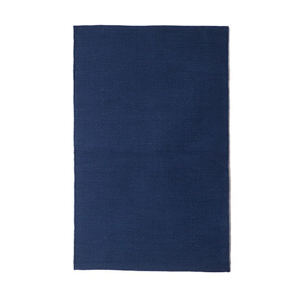 Navy kék kézzel szőtt pamut szőnyeg, 100 x 120 cm - Pipsa