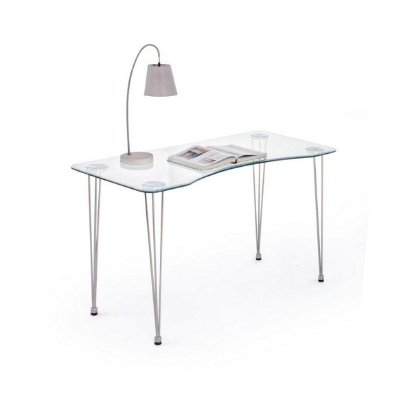 Íróasztal üveg asztallappal 60x120 cm Rondo – Bizzotto-image-2