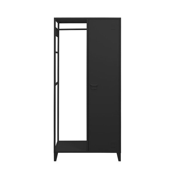 Fekete nyitott fém ruhásszekrény 80x175 cm Salino – Støraa
