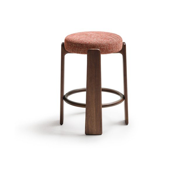 Terrakotta színű-sötét natúr színű kőrisfa bárszék (ülésmagasság 65 cm) Granite – Kave Home-image-2