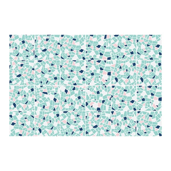 Cement Tile Stickers Terrazzo Aqua 24 db falmatrica, 10 x 10 cm - Ambiance-image-3
