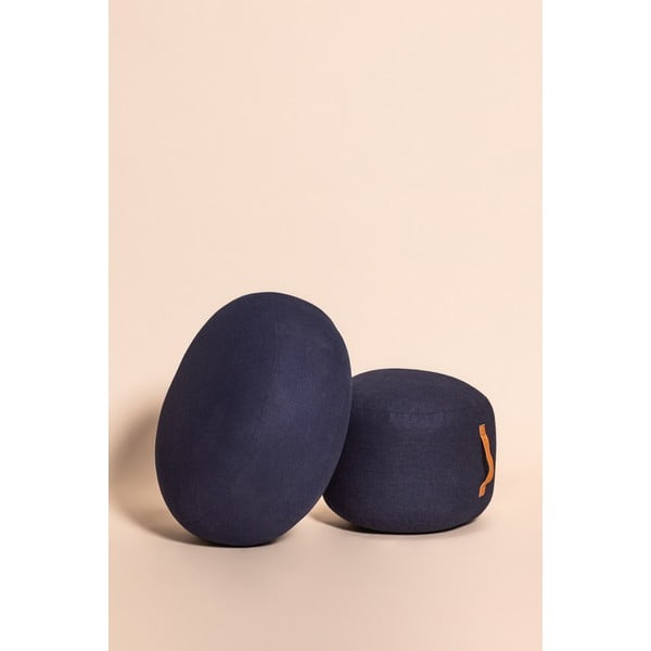 Turenio sötétkék puff, ø 70 cm - Hübsch-image-2