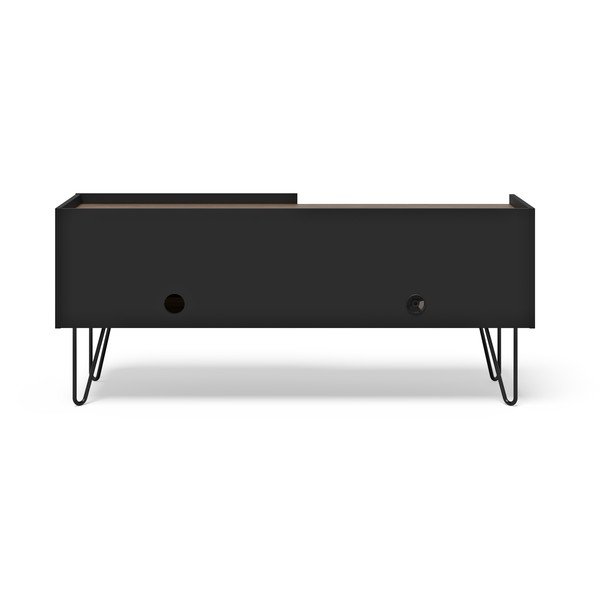 Fekete-barna TV-állvány diófa dekorral 140x59 cm Nina – TemaHome-image-3
