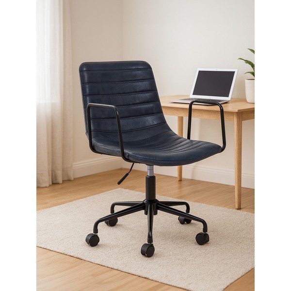 Sötétszürke bőrutánzat irodai szék Forbes – Premier Housewares-image-1