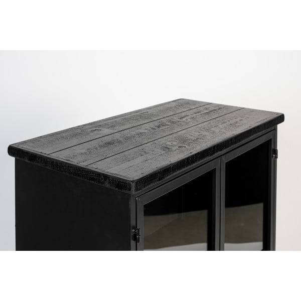 Fekete fém tálalószekrény 65x105 cm Ferre – White Label-image-1