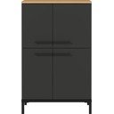 Sötétszürke magas fürdőszoba szekrény tölgyfa dekorral 60x97 cm Yonkers - Germania