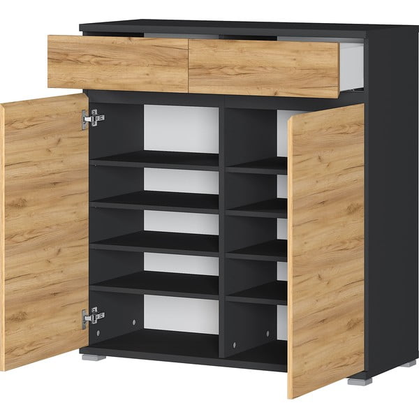 Fiókos cipőtartó tölgyfa dekorral Lissabon - Germania-image-2